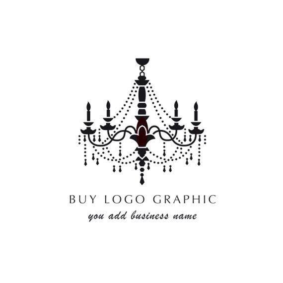 Chandelier Graphic Logo - Pre made business logo or a decorative element for a wedding