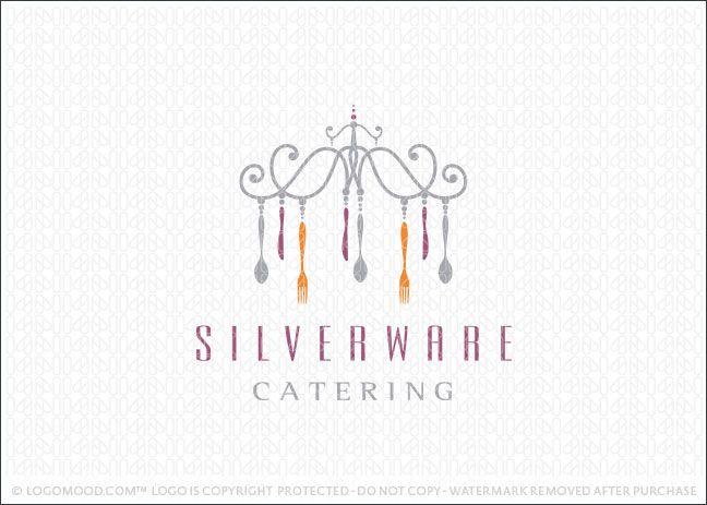 Chandelier Graphic Logo - Readymade Logos Silverware Catering chandelier. Readymade