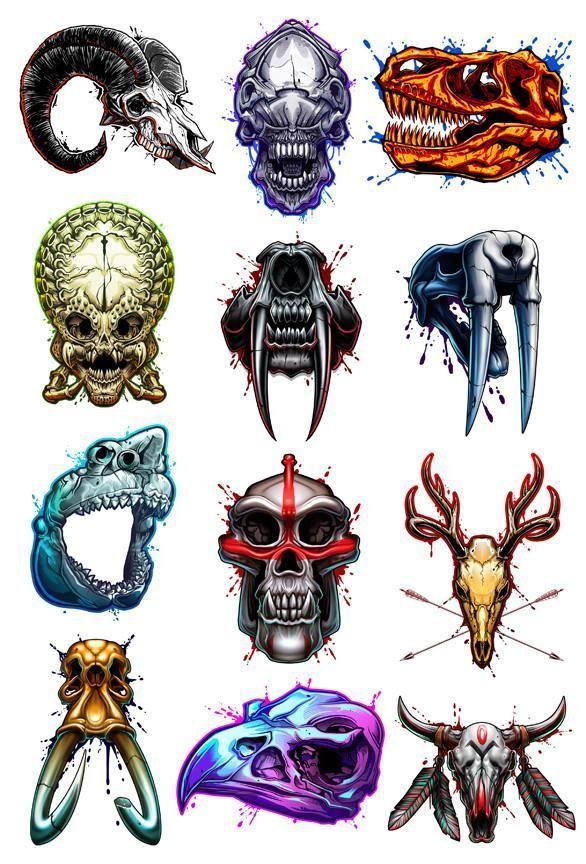 Savage Animals Logo - Savage Skulls Temporary Tattoo Set in 2019 | Leather | Pinterest ...