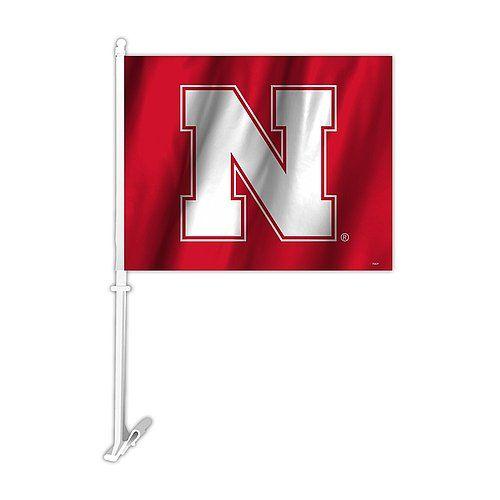 Nebraska N Logo - Nebraska Cornhuskers Car Flag N Logo