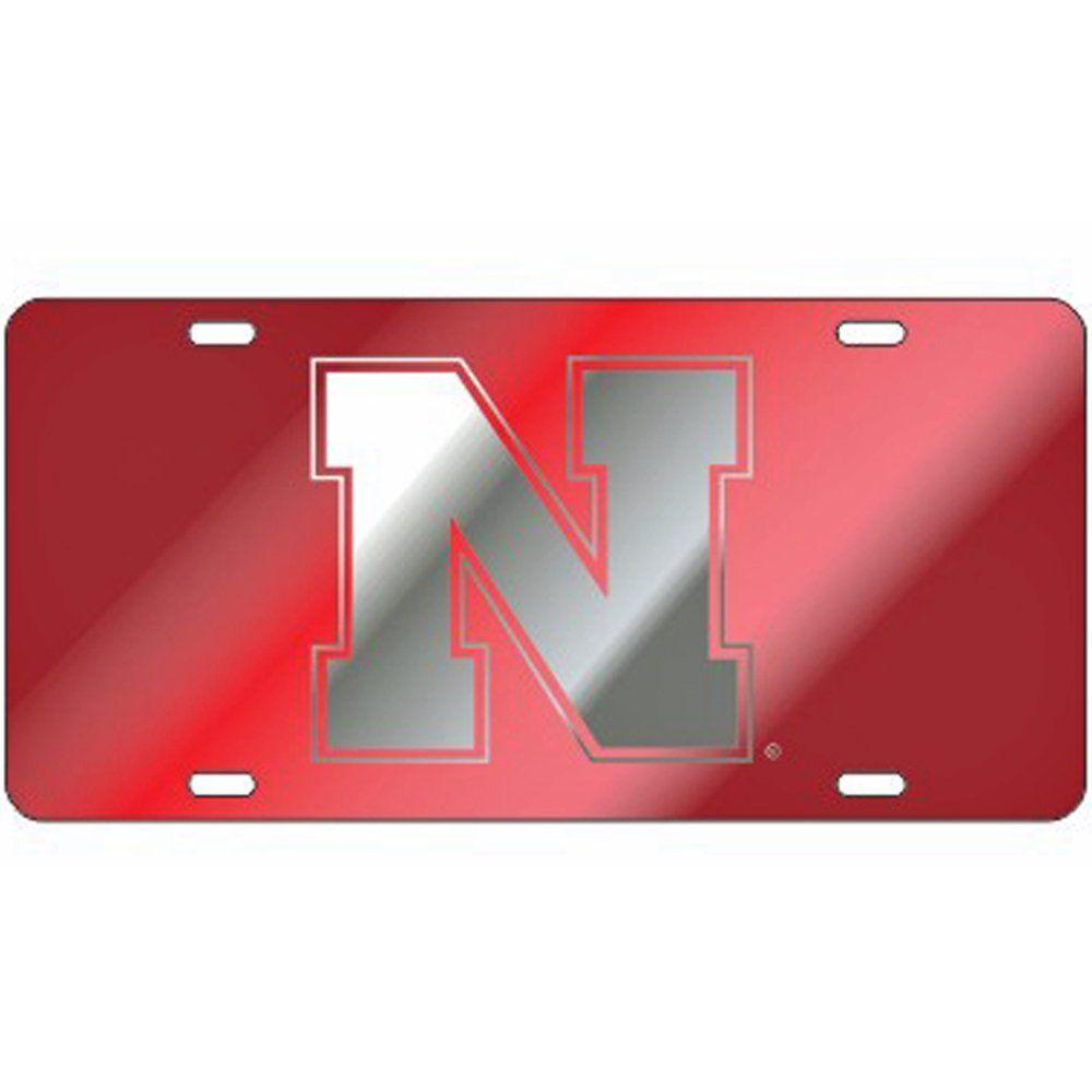 Nebraska N Logo - Amazon.com : Nebraska Cornhuskers Red Laser Cut License Plate - 