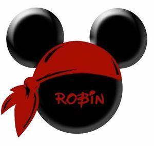 Mickey Mouse Pirate Logo - DISNEY MINNIE MICKEY MOUSE PIRATE PERSONALIZED FABRIC T SHIRT IRON
