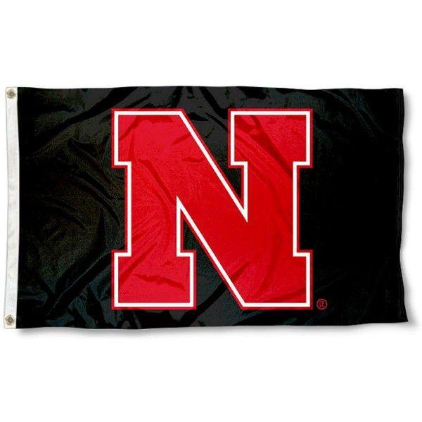 Nebraska N Logo - Nebraska Cornhuskers Black N Logo Flag and Nebraska Cornhuskers