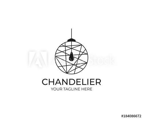 Chandelier Graphic Logo - Chandelier Logo Template. Luminaire Vector Design. Lustre ...