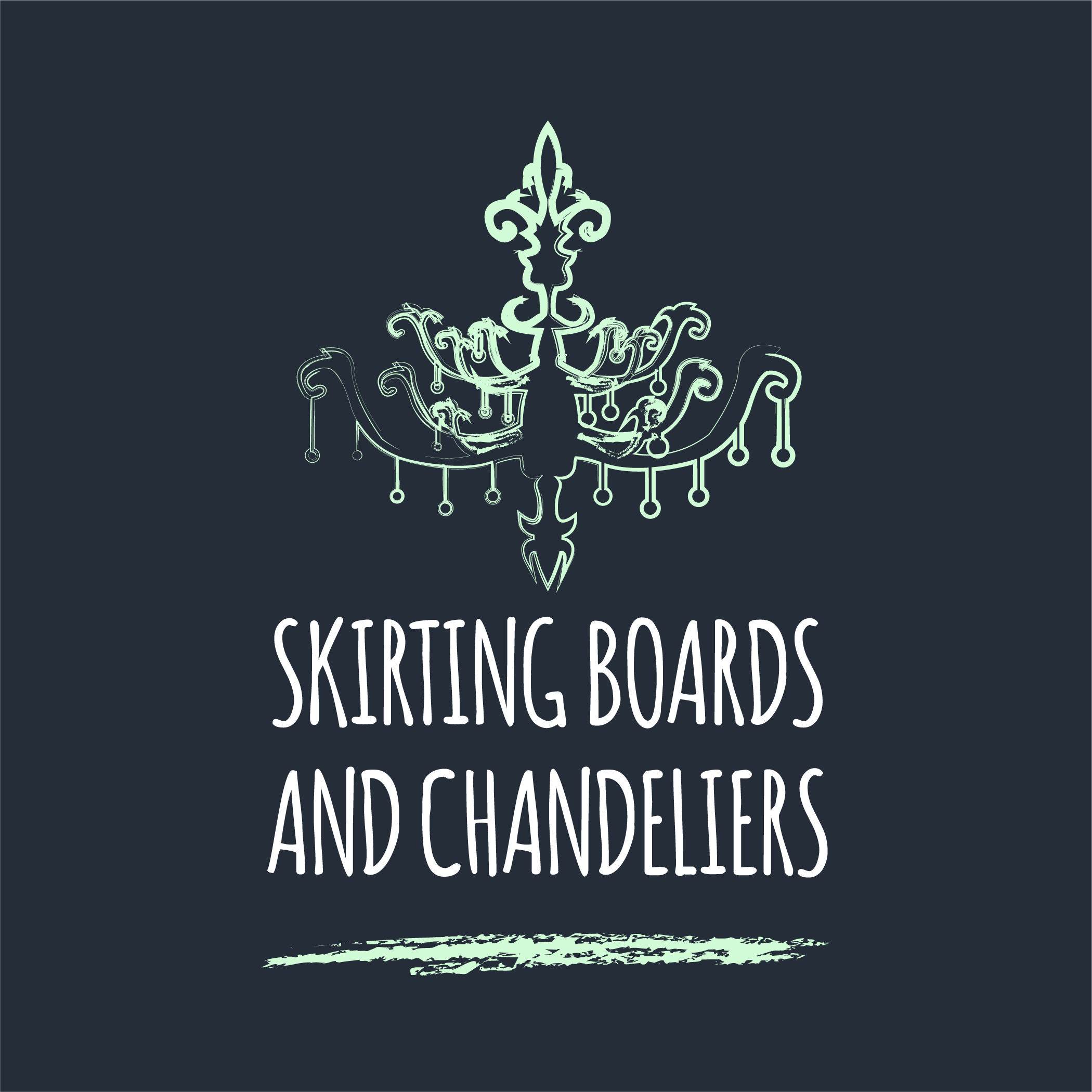 Chandelier Graphic Logo - Skirting Boards and Chandeliers logo | Mummys Gin Fund