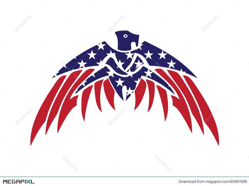 Hawk Vector Logo - Usa Flag Patriotic Eagle Bald Hawk Vector Logo Illustration 60987488 ...