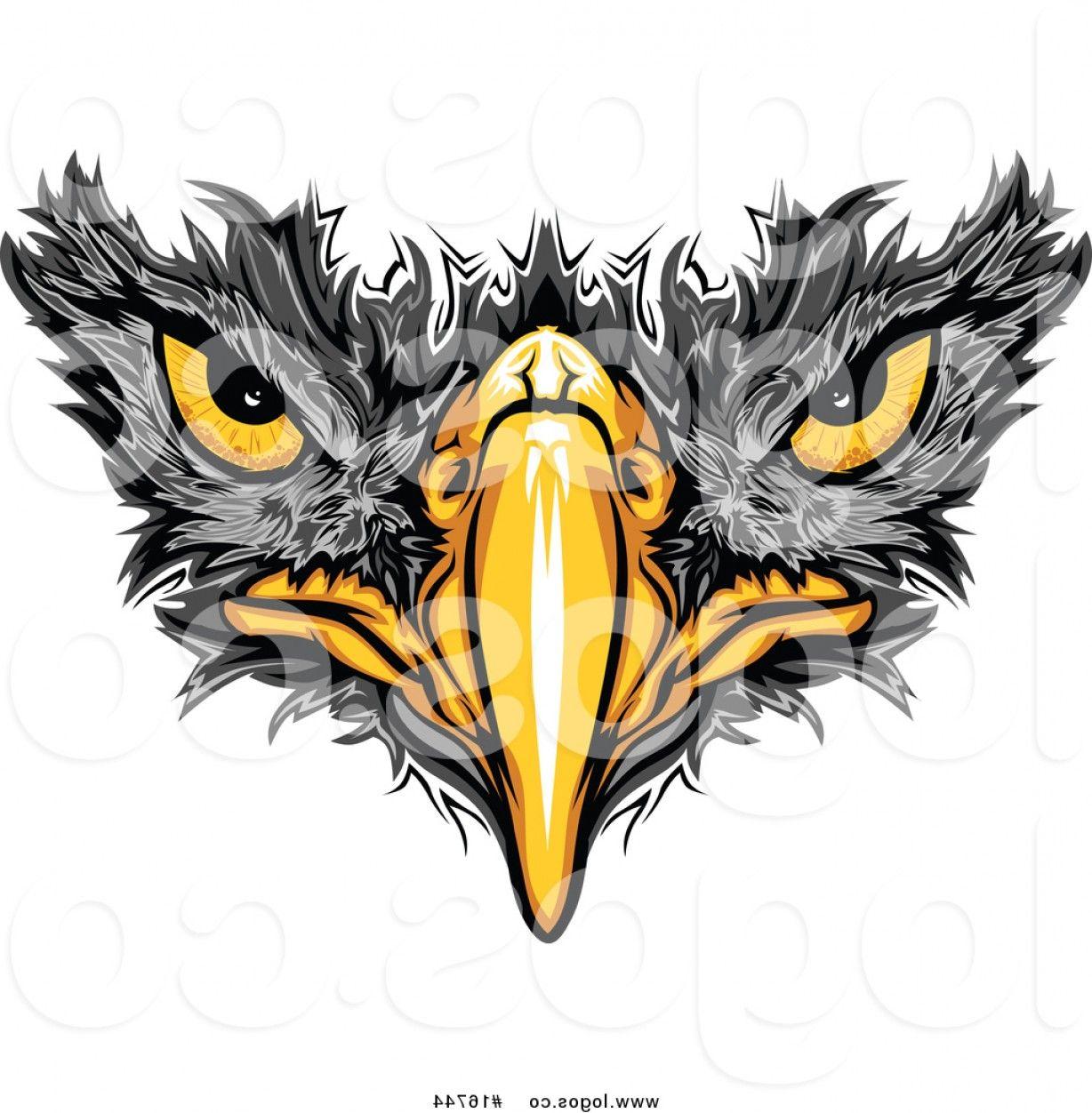 Hawk Vector Logo - Vector Logo Of A Black Hawk Beak And Eyes By Chromaco