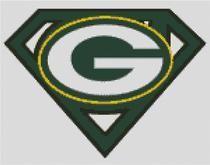 Packers Superman Logo - Cross Stitch Chart of Green Bay Super Packers | 32 NFL Cross Stitch ...