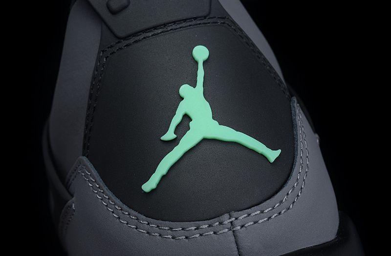 Glow in the Dark Nike Logo - Air Jordan 4 Retro Green Glow Dark Grey Cement Grey Black
