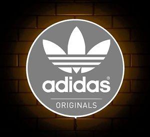 Light Grey Logo - ADIDAS ORIGINALS TRAINERS GREY LOGO BADGE SHOP SIGN LED LIGHT BOX
