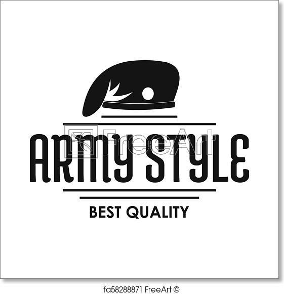Simple Army Logo - Free art print of Army style logo, simple black style. Army style ...
