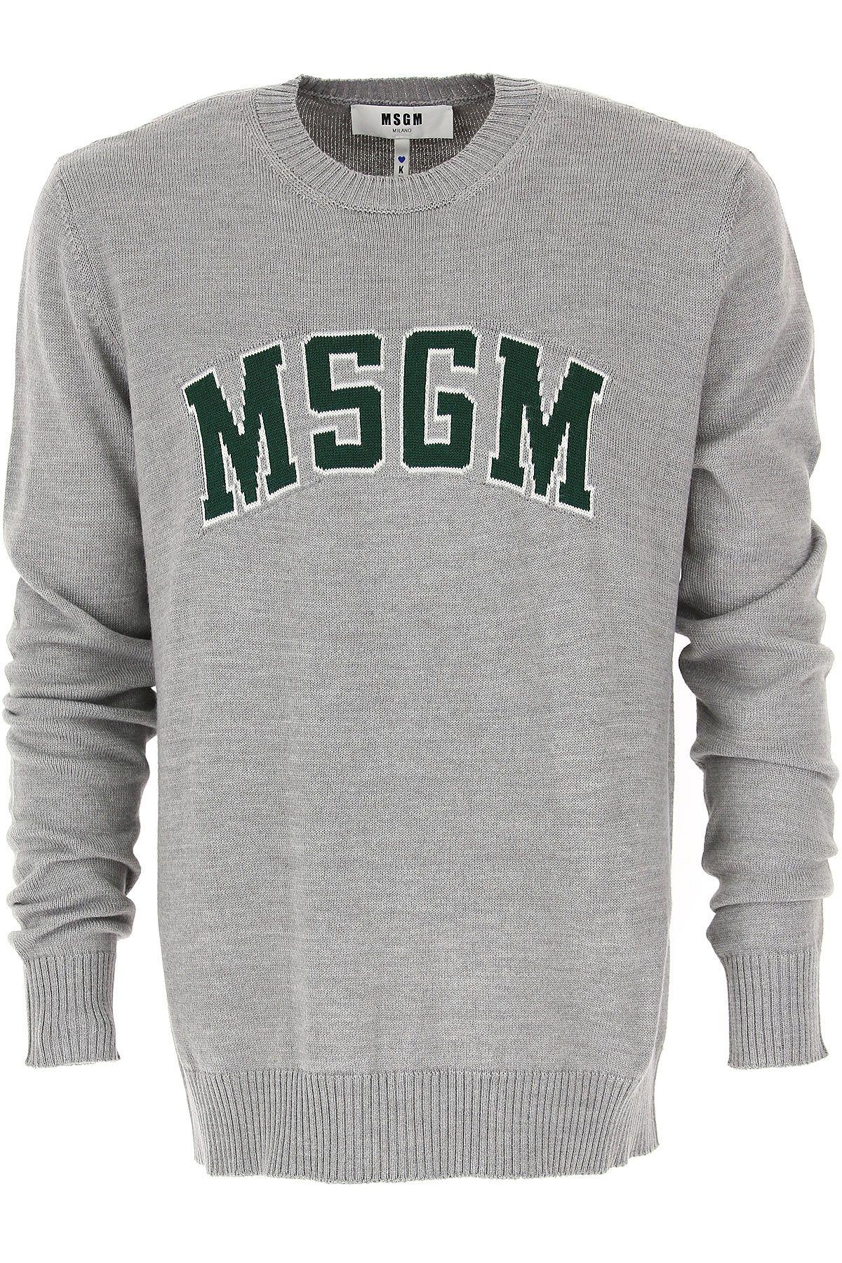 Light Grey Logo - MSGM Clothing for Men Fall - Winter 2018/19 Light Grey Logo on Chest ...