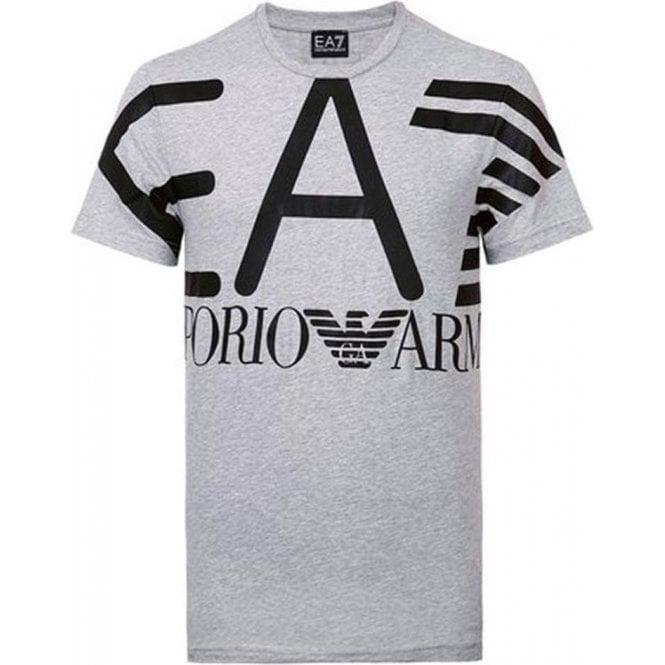 Light Grey Logo - Ea7|EA7 Big Logo T-Shirt in Light Grey|Chameleon Menswear