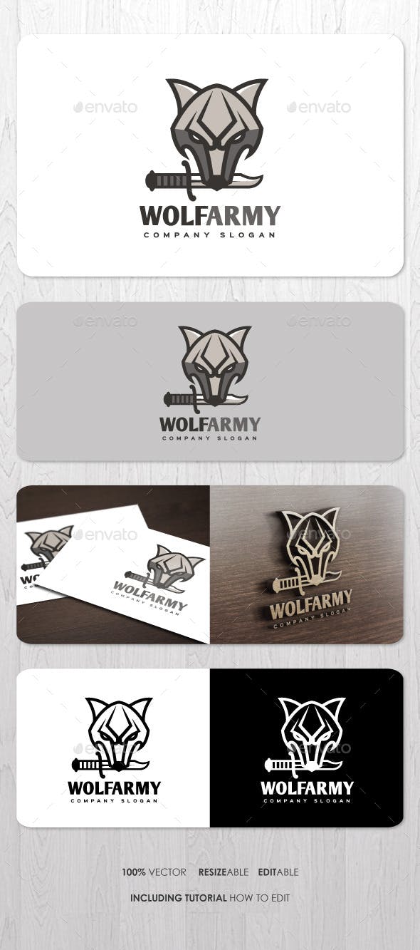 Simple Army Logo - Wolf Army Logo