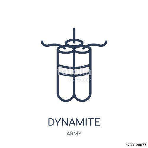 Simple Army Logo - Dynamite icon. Dynamite linear symbol design from Army collection