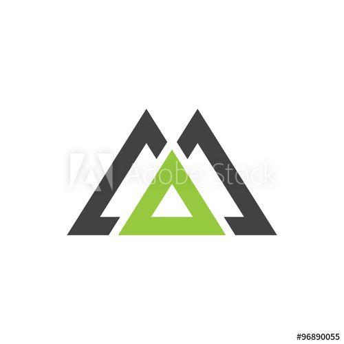 Triangle Mountain Logo - Grey And Green Triangle Mountain Logo Template - Buy this stock ...