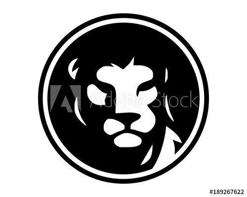 Lion Circle Logo - black circle lion leo image vector icon logo this stock vector