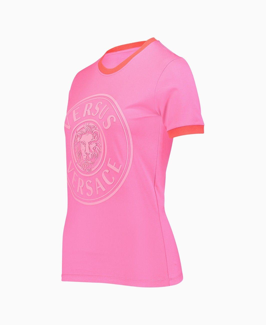Lion Circle Logo - Versus Versace - Lion Circle Logo Slimfit T-Shirt - Pink