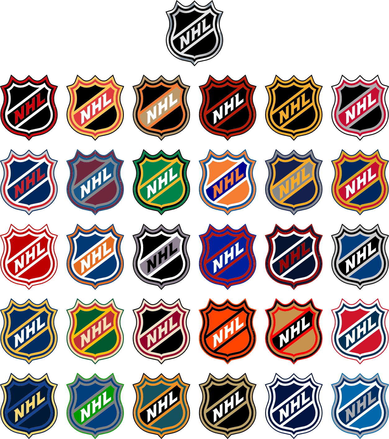Western Conference NHL Team Logo - Team Coloured NHL Shields Creamer's Sports Logos