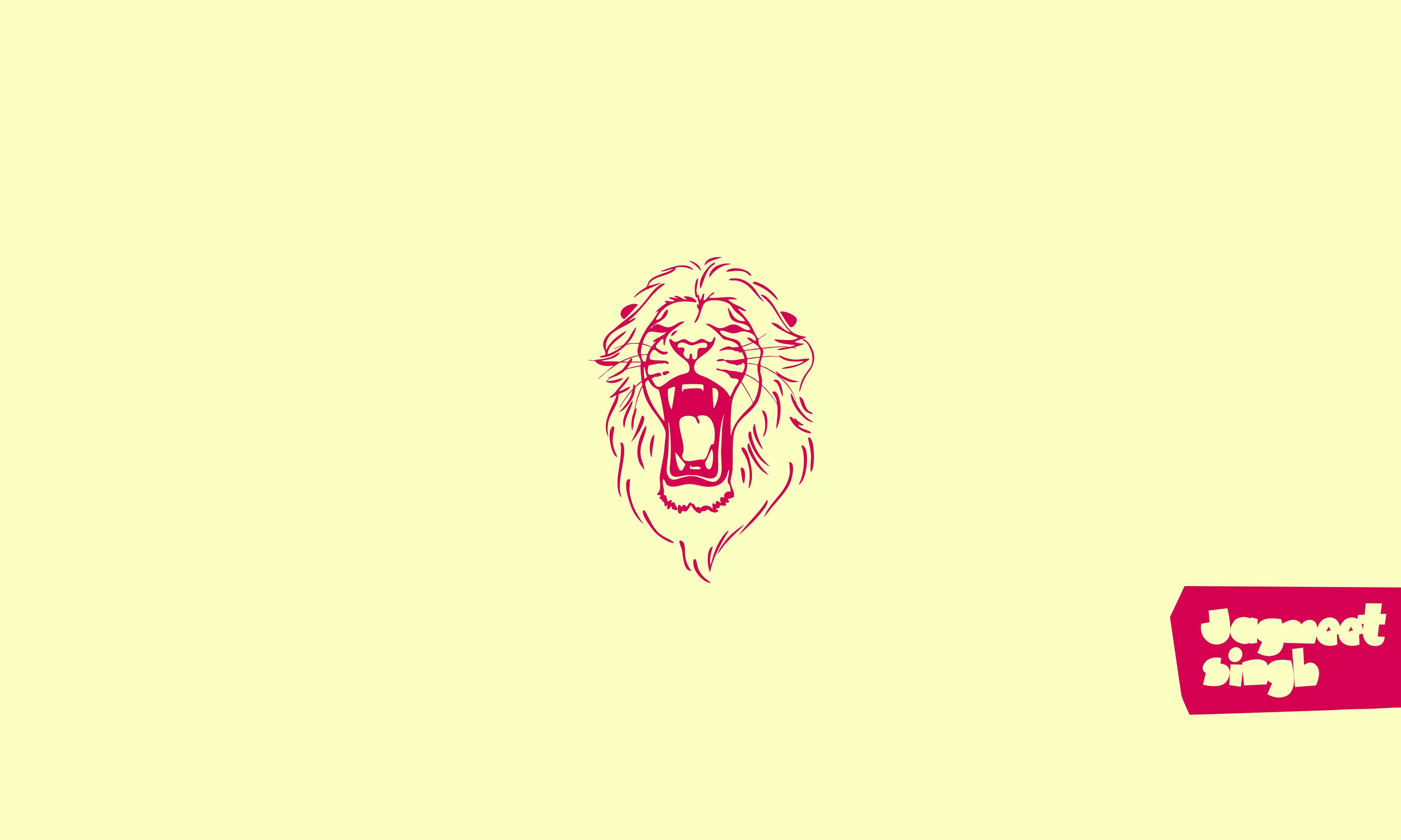 Lion Circle Logo - Wallpaper : illustration, animals, simple background, minimalism