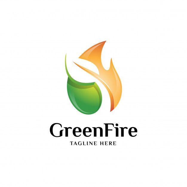 Green Fire Logo - Nature green leaf and fire logo Vector | Premium Download