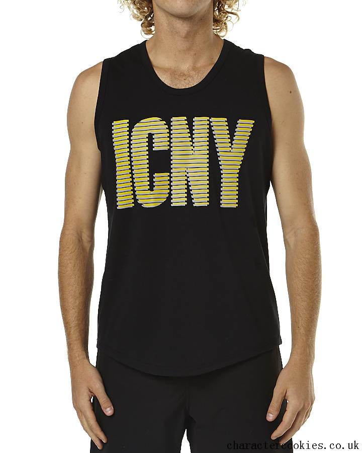 Fashion with a Black Wave Logo - Promotions Black Icny Wave Logo Mens Tank Mens Style Mens Fashion