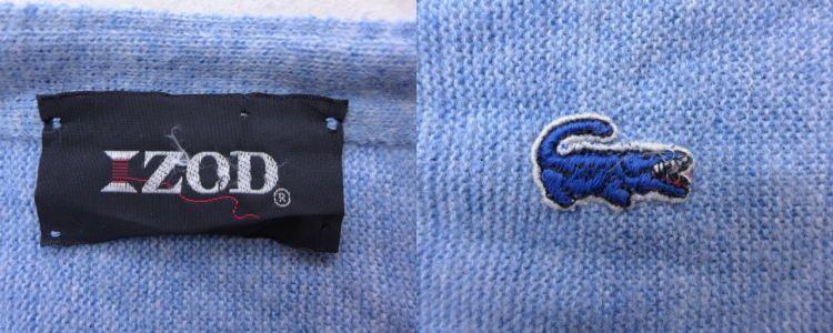 Old Izod Logo - RUSHOUT: Old clothes knit cardigan IZOD logo blue blue marbled beef ...