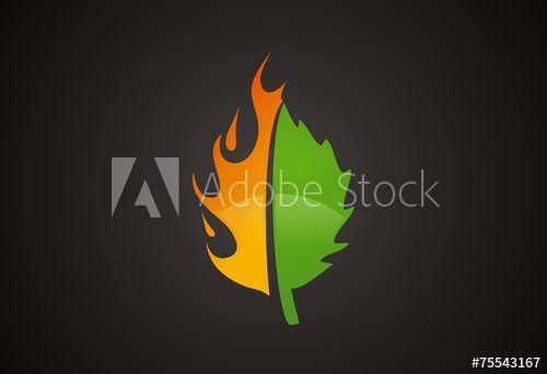 Green Fire Logo - Leaf fire logo vector - Buy this stock vector and explore similar ...