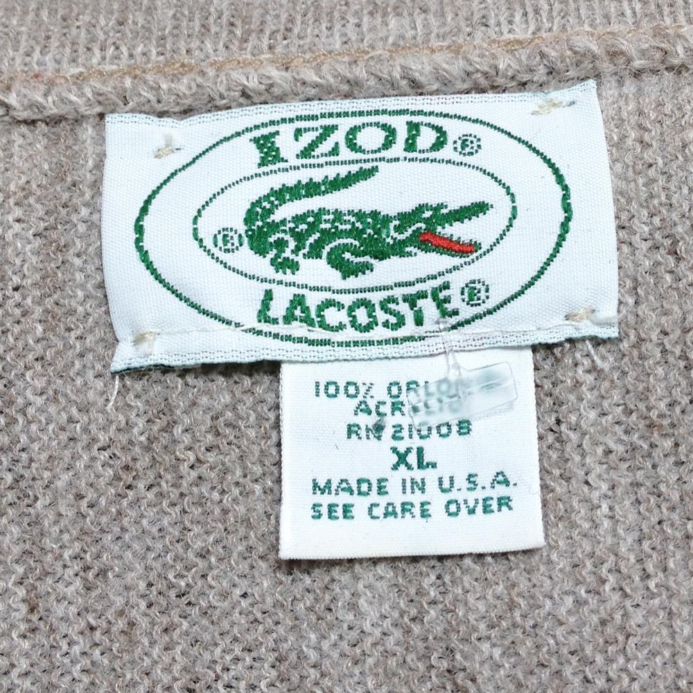 Old Izod Logo - Vintage 80s Tan Stripe Izod Lacoste Alligator Sweater - The Ugly ...