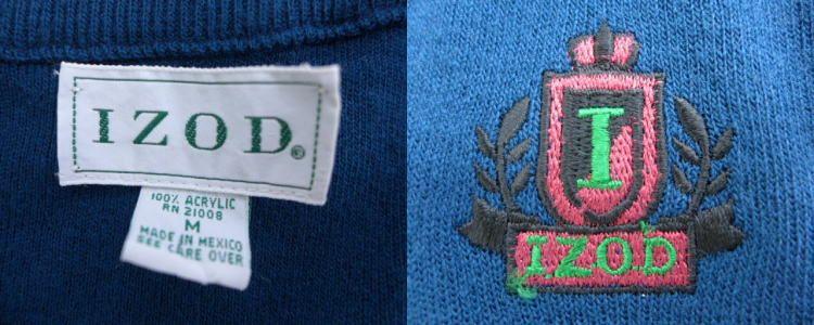 Old Izod Logo - RUSHOUT: Old clothes knit sweater IZOD logo dark blue system navy