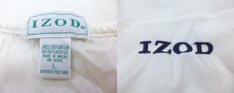 Old Izod Logo - RUSHOUT: Old clothes long sleeves nylon tops IZOD logo white white ...
