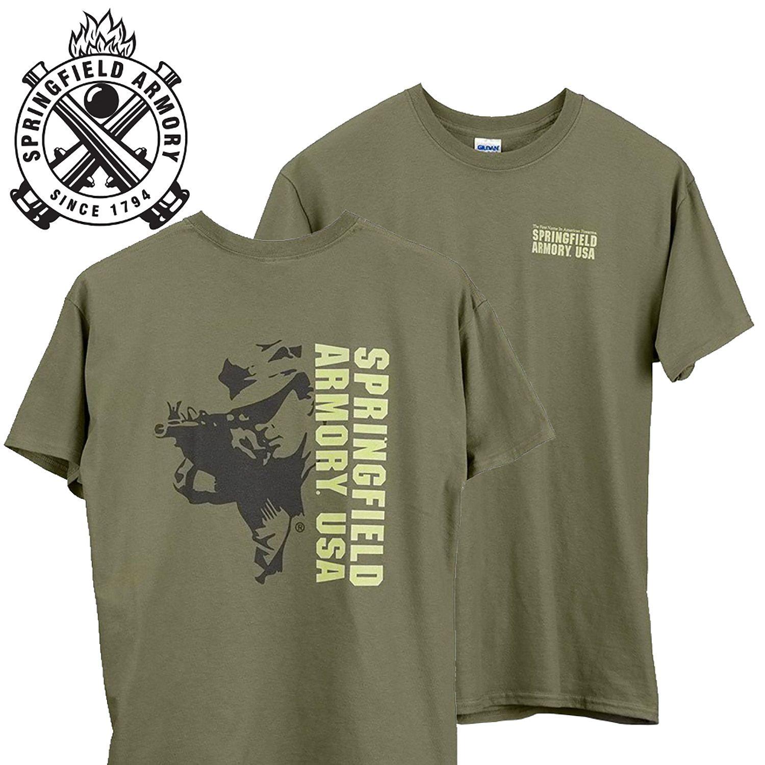 Springfield Armory Shooter Logo - Springfield Armory Shooter Logo T Shirt, OD Green: MGW