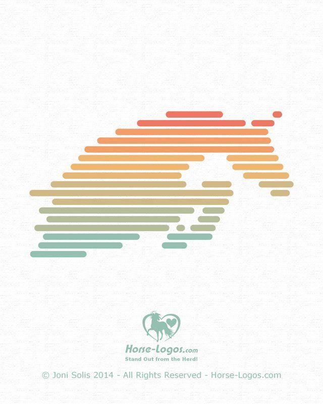 Jumping Horse Logo - Jumping horse logo design created with evenly spaced lines