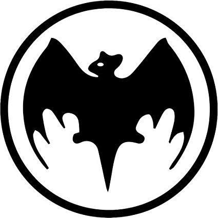 Bacardi Bat Logo - Bacardi Bat Vinyl Decal Sticker- 10 Wide Matte Black