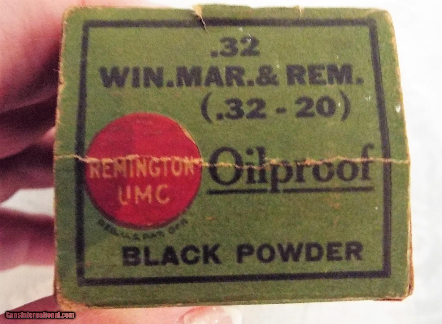 Vintage Remington Logo - VINTAGE REMINGTON BLACK POWDER AMMO .32 WINCHESTER, MARLIN