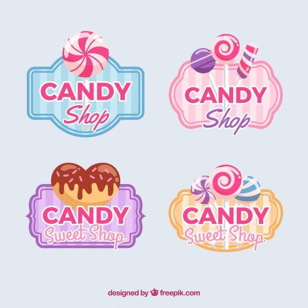 Candy Brand Logo - Candy shop logos collection for companies Vector