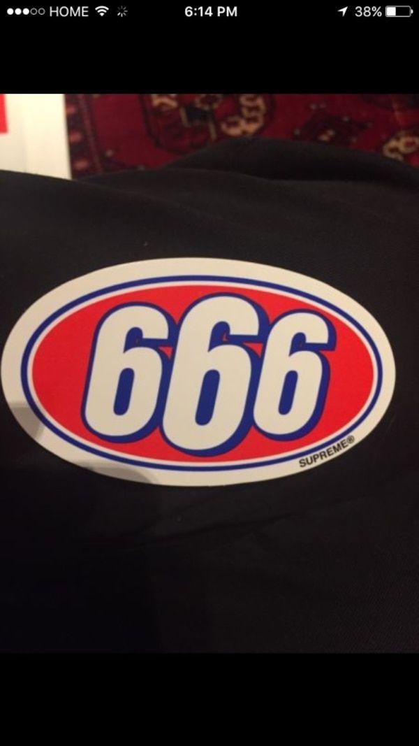 BAPE Supreme Yeezys Brand Logo - Used 666 supreme logo sticker (bape, palace, Yeezy, nmd, thrasher ...