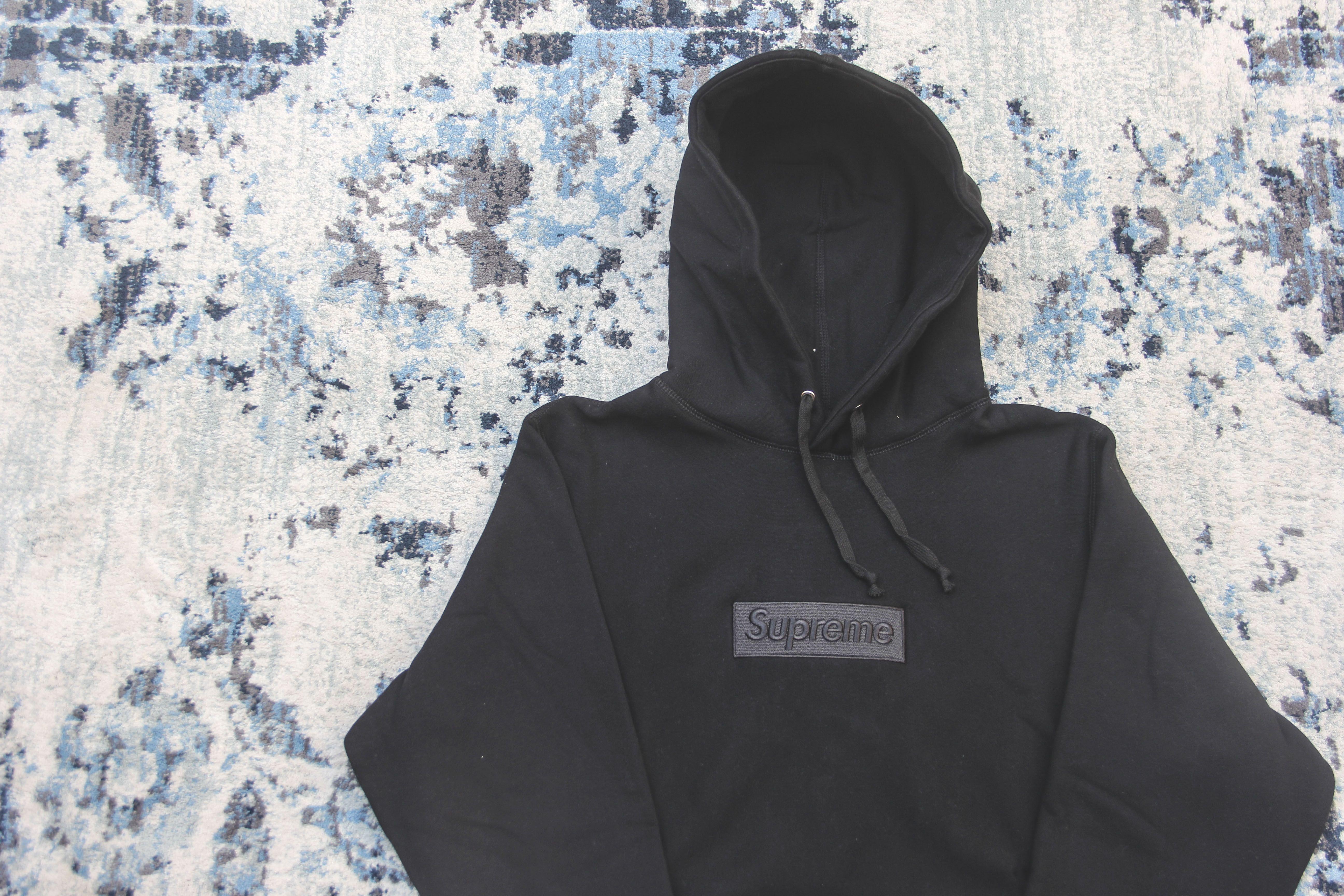 Tonal Supreme Box Logo - Black Tonal Box Logo Hoodie – H For Hype