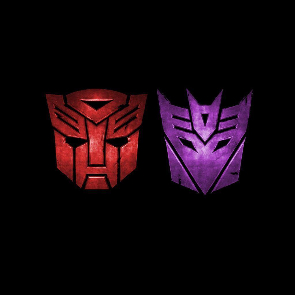 Autobot and Decepticon Logo - Transformers Autobot and Decepticon Symbols - Red and Purple | All ...