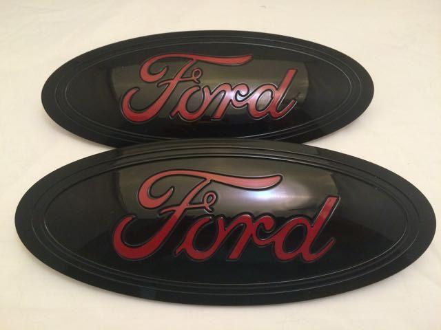 Black and Red Oval Logo - 2015-2016-2017 Ford 9.5 oval emblem setBlack & | Etsy