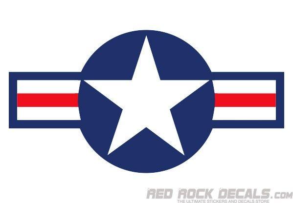 Air Force Plane with Logo - USAF Roundel in Original Colors | Worldwide Shipping - Red Rock Decals