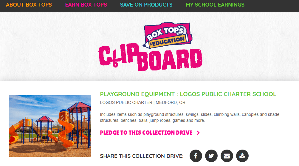 Box Tops Logo - New Playground Drive with Box Tops!