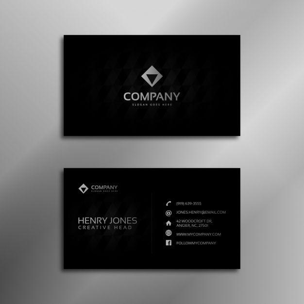 Silver Company Logo - Black and silver business card Vector