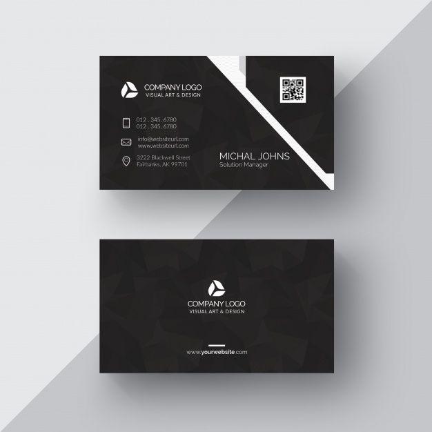 Black and White Rectangle Company Logo - Black business card with silver details PSD file | Free Download