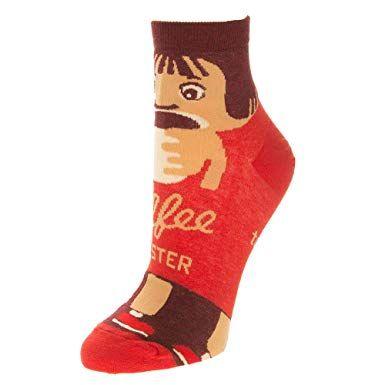 Red and Blue Q Logo - Blue Q Women's Coffee Monster Ankle Socks One Size Red: Amazon.co