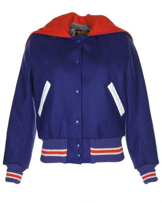 Orange and Blue M Logo - 80s Blue & Orange Letterman Jacket - M Blue £85 | Rokit Vintage Clothing