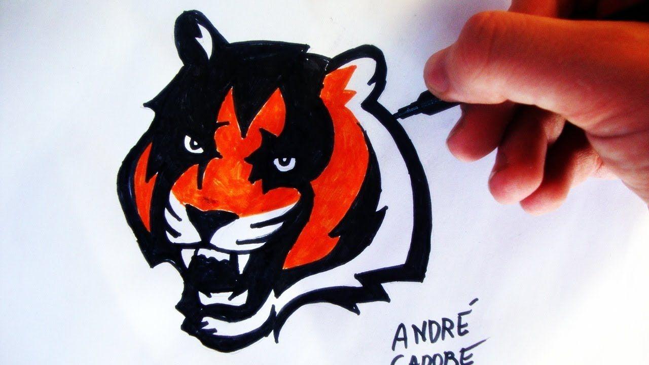 NFL Bengals Logo - Como Desenhar a logo dos Cincinnati Bengals - (How to Draw ...