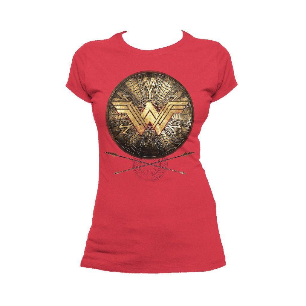 Red Shield Logo - DC Wonder Woman Logo 3D Shield Official Women's T-shirt (Red ...