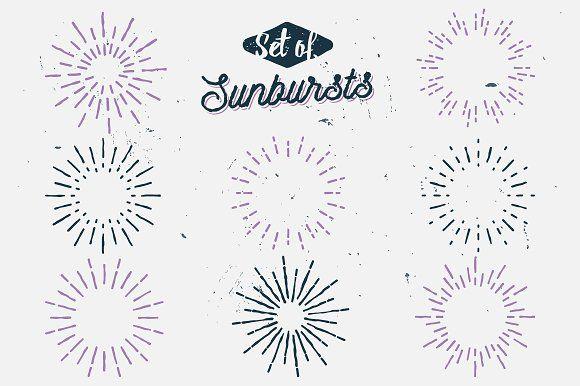 Sun Rays Logo - Retro sun rays (SUNBURSTS) ~ Logo Templates ~ Creative Market