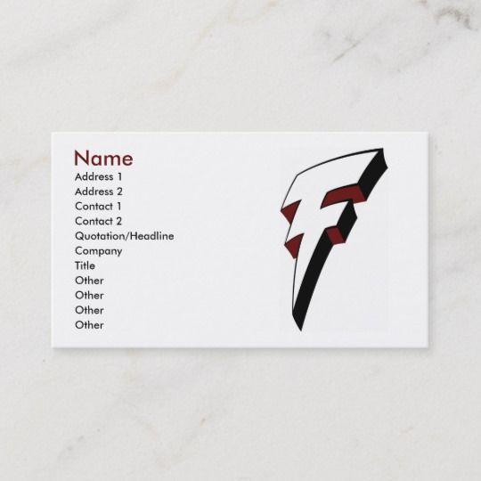 Big F Logo - Big F Lightning Bolt Profile Card Template. Zazzle.co.uk